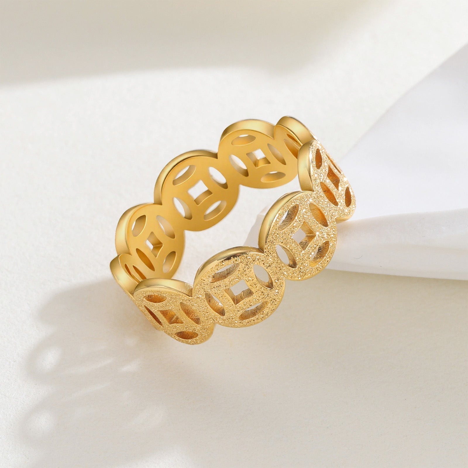 Ella Classic Pattern Ring | Goud