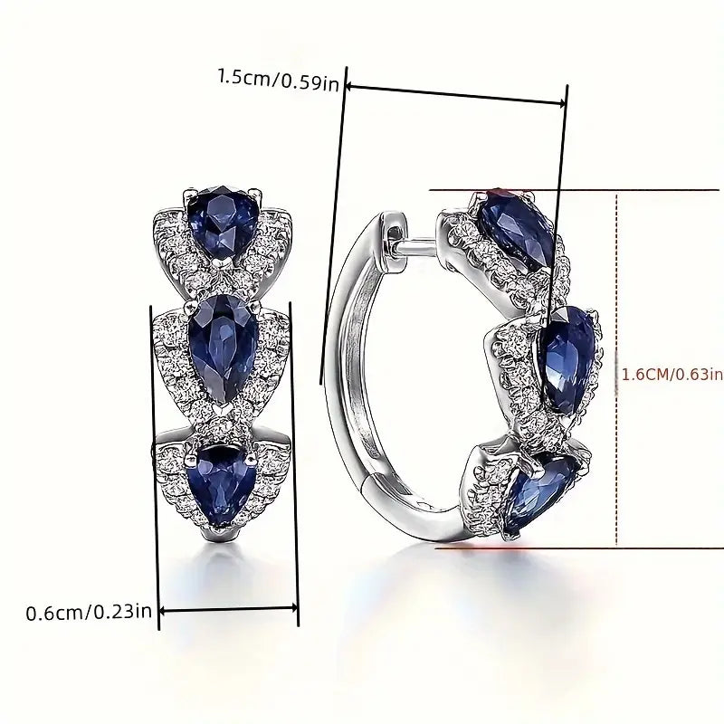 Royal Sapphire Crest Oorbellen | Witgoud