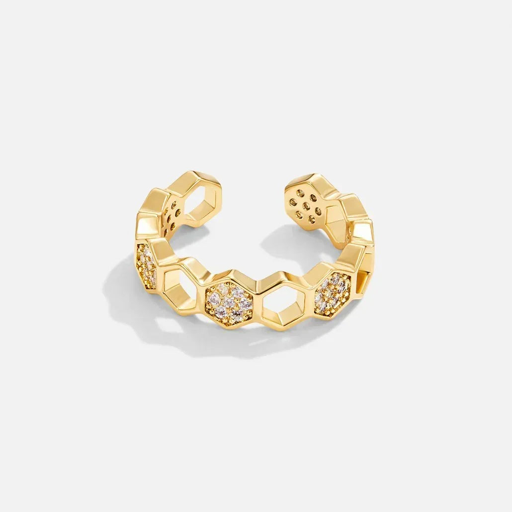 Krystal Honingkoek Ring | Goud
