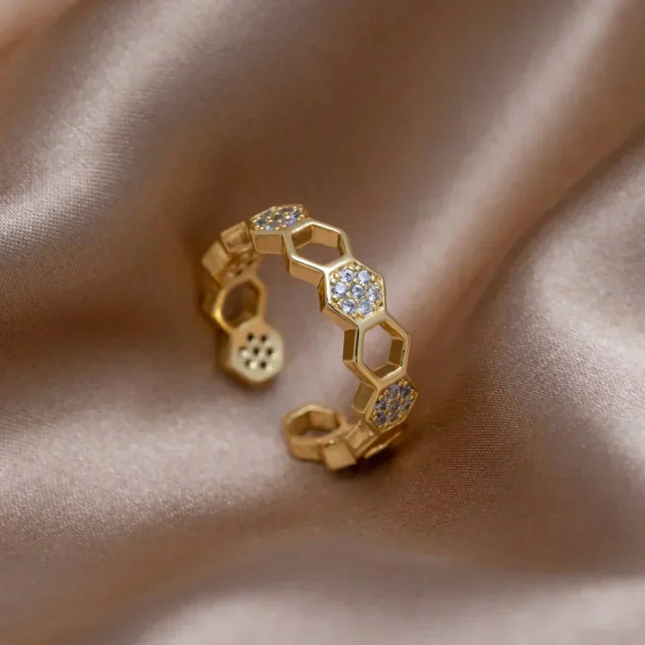 Krystal Honingkoek Ring | Goud