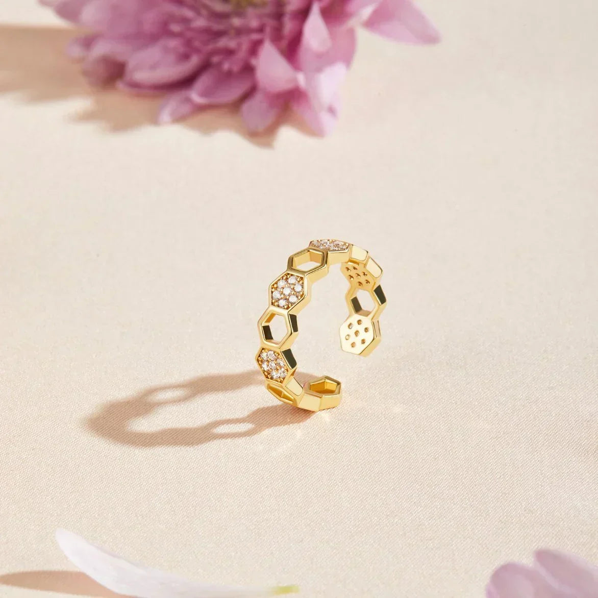 Krystal Honingkoek Ring | Goud