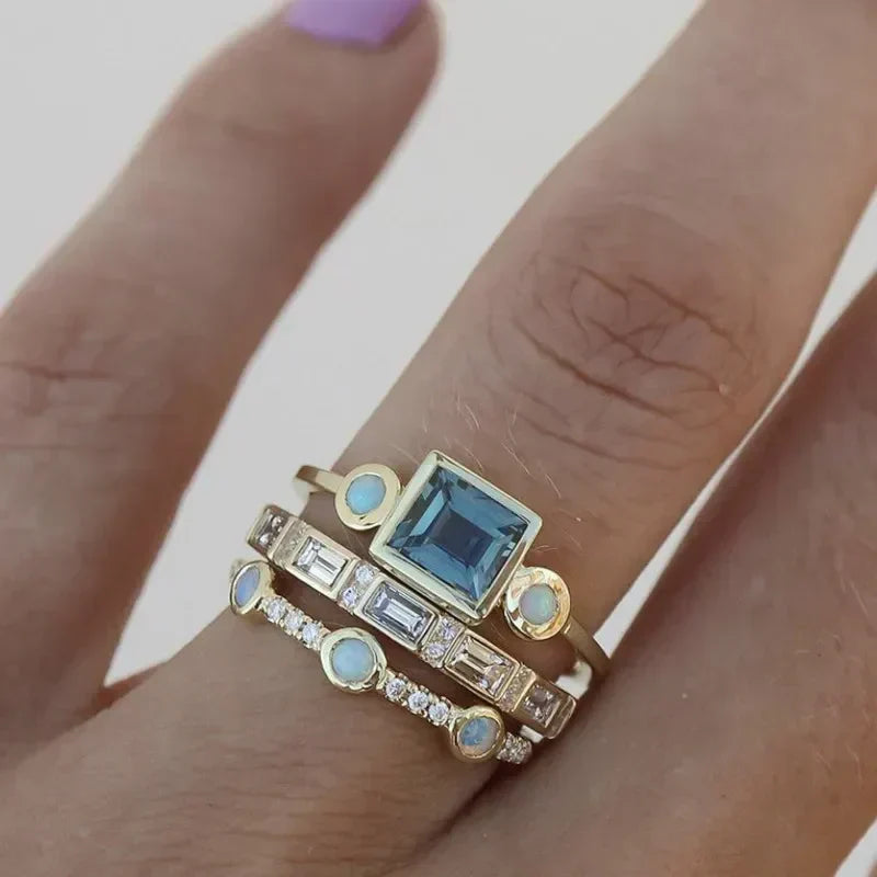 Tidless Azure Ring Set | Goud
