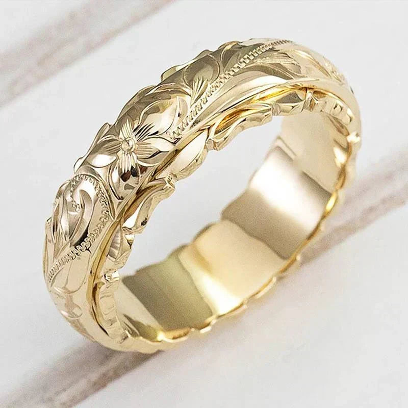 Antieke Gouden Bloemenring - Goud