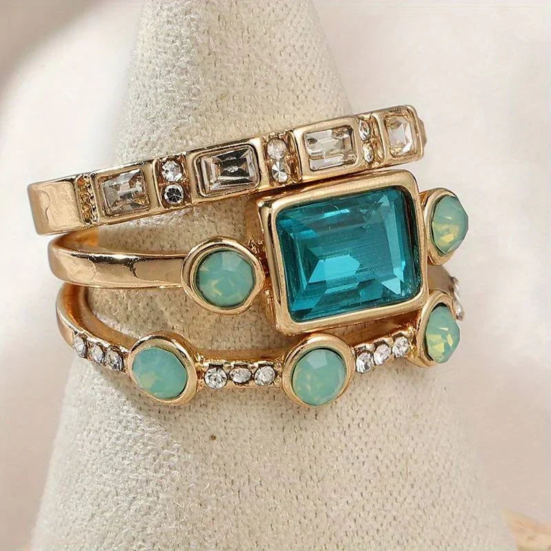 Tidless Azure Ring Set | Goud