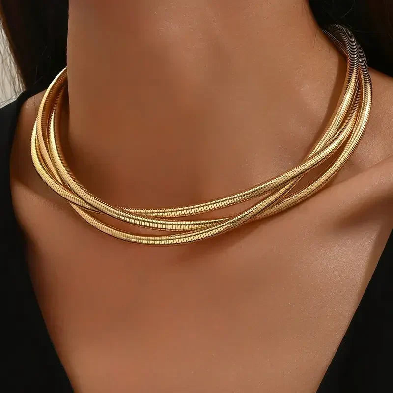 Tre-lags Gouden Halsketting | Goud