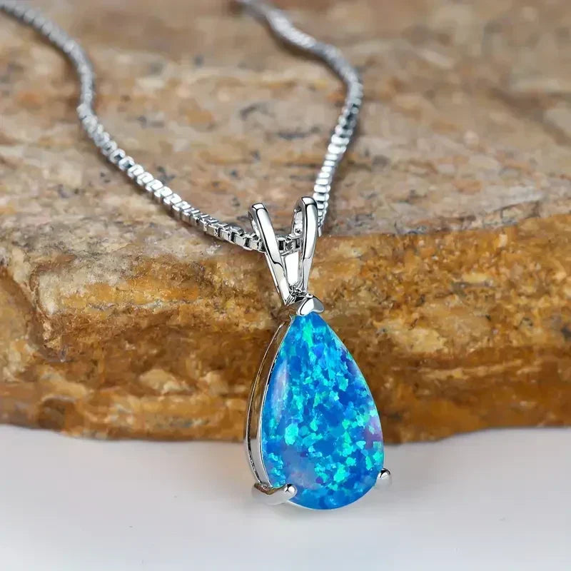 Azure Opal Druppel Hanger | Witgoud