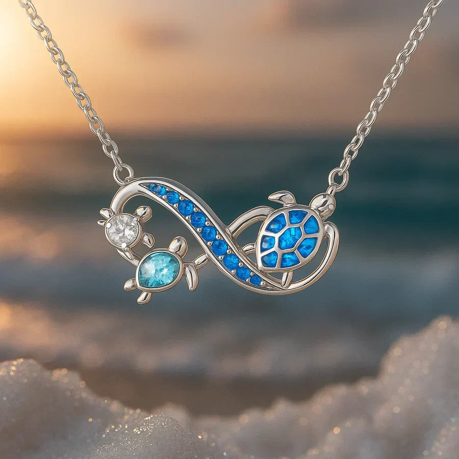 Tweeling Zilveren Schildpad Ketting | Witgoud