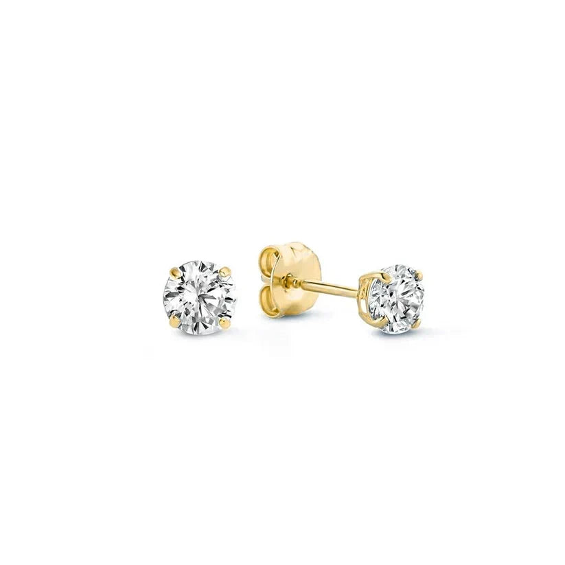 Maanstraal Steen Stud Oorbellen | Goud