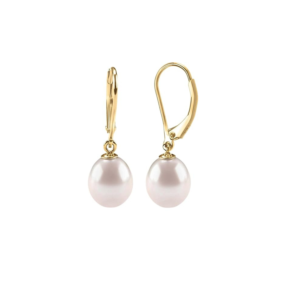 Perle Dangle Oorbellen | Goud